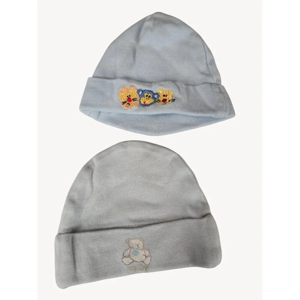 Baby Boys 8pc Beanie Hat Lot Gerber Carter’s Newborn to 0–6 Months - Picture 5 of 6